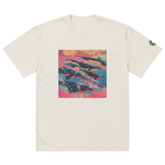 Liquid Collective Whales • oversized faded t-shirt